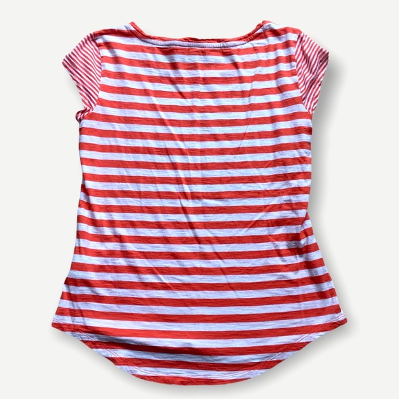 Land’s End Striped Orange & White Tee Sz XS 2-4 - Picture 4 of 5